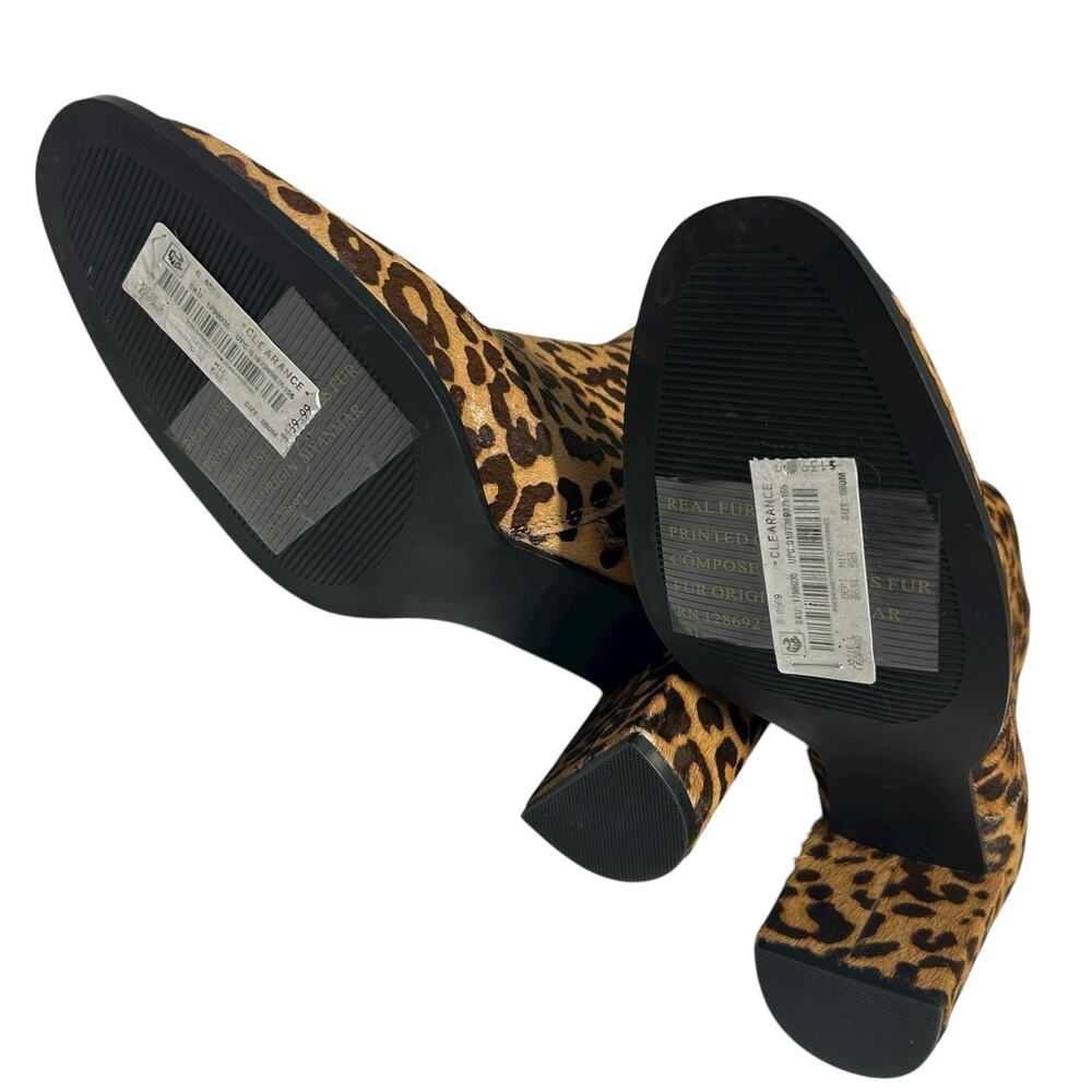 NWOB Steve Madden Sz 8M Jozie Cropped Ankle Boot Leopard Animal Print Bootie Fur - Picture 9 of 9